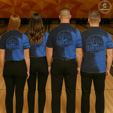 Load image into Gallery viewer, Black and Blue Bowling Polo, Quarter Zip Shirt For Women Custom Team Bowling jerseys NQS11320
