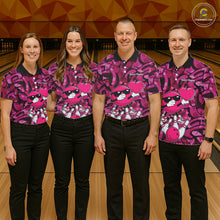 Load image into Gallery viewer, Funny Bowling heart pink graffiti pattern Valentine Women Bowling Shirt Custom Couple Bowling Outfits NQS11322