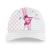 Load image into Gallery viewer, Funny Golfer hat custom pink and white flamingo pattern golf sun hats, unique golf gifts NQS9758
