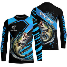 Load image into Gallery viewer, Black and Blue Largemouth bass fishing custom fishing team jerseys, sport fishing shirts NQS7916