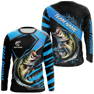 Black and Blue Largemouth bass fishing custom fishing team jerseys, sport fishing shirts NQS7916