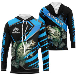 Black and Blue Crappie fishing custom fishing team jerseys, sport fishing shirts NQS7917