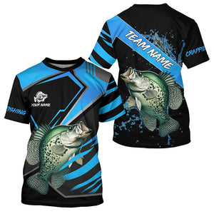 Black and Blue Crappie fishing custom fishing team jerseys, sport fishing shirts NQS7917