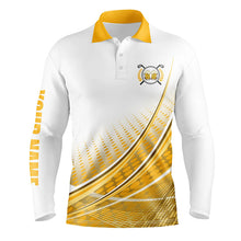 Load image into Gallery viewer, White and Yellow Golf and Beer Mens golf polo shirts custom golf clothes for mens NQS8340