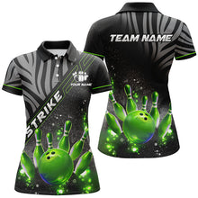 Load image into Gallery viewer, Personalized Black Camo Bowling Green Glitter custom womens bowling shirts, girls bowling outfit NQS8342