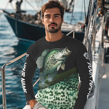 Load image into Gallery viewer, Personalized Crappie scales Fishing jerseys, Crappie Custom Long Sleeve performance Fishing Shirts NQS3527
