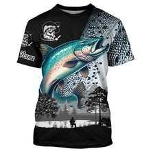 Load image into Gallery viewer, Chinook Salmon ( King salmon) Fishing scale Customize name performance long sleeves fishing shirts NQS909