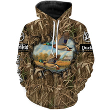 Load image into Gallery viewer, Duck hunt camouflage Customize Name 3D All Over Printed duck hunting Shirts NQS1053