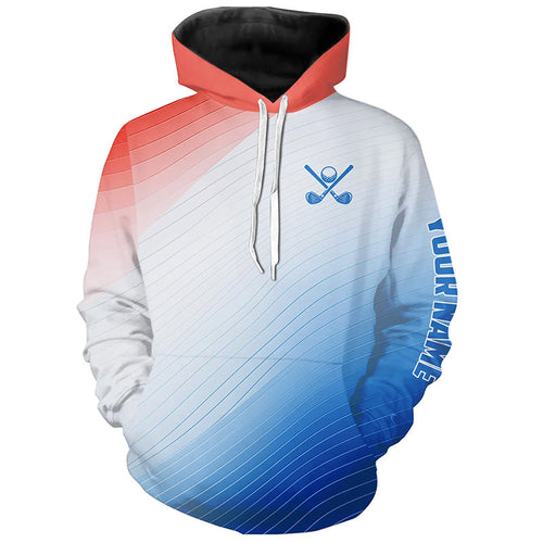 Red, White and Blue Golf Hoodies custom team golf outfits, personalized golf gift NQS8801