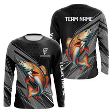 Load image into Gallery viewer, Personalized Black camo Redfish Fishing Jerseys, Red drum Long Sleeve Fishing Tournament Shirts NQS9281