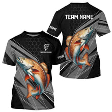 Load image into Gallery viewer, Personalized Black camo Redfish Fishing Jerseys, Red drum Long Sleeve Fishing Tournament Shirts NQS9281
