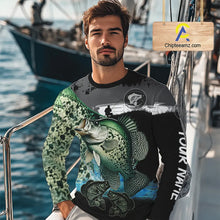 Load image into Gallery viewer, Crappie fishing green scales customize performance long sleeves Fishing shirts, Crappie fishing gifts NQS4794