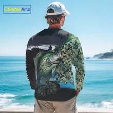 Load image into Gallery viewer, Crappie fishing green scales customize performance long sleeves Fishing shirts, Crappie fishing gifts NQS4794