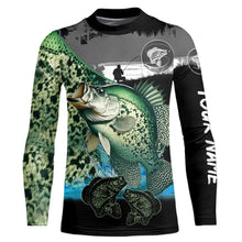 Load image into Gallery viewer, Crappie fishing green scales customize performance long sleeves Fishing shirts, Crappie fishing gifts NQS4794