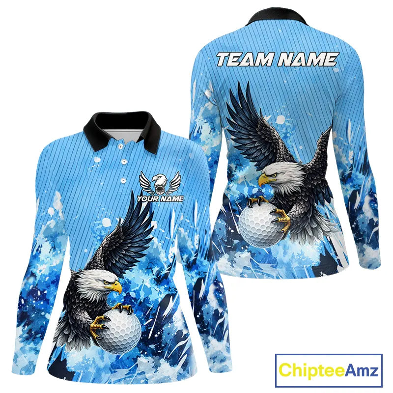 Blue Eagle Women's Golf Polo Shirts Custom Team Ladies Golf Outfit, Gift For Golf Lovers NQS11340