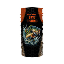 Load image into Gallery viewer, Personalized Bass Fishing apparel orange black sun Protection Bass Fishing Shirts custom Bass jerseys NQS3012