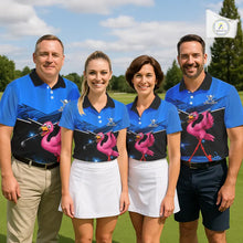 Load image into Gallery viewer, Funny Flamingo Blue Golf Polo Shirts For Men Custom Flamingo Team mens golf tops, funny golf gifts NQS11676