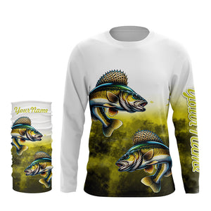 Walleye Fishing custom UV protection Fishing shirts, Walleye fishing jerseys NQS649