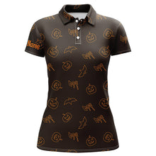 Load image into Gallery viewer, Halloween pumpkin pattern custom Womens golf polo shirts, Halloween golf gifts for ladies NQS8141