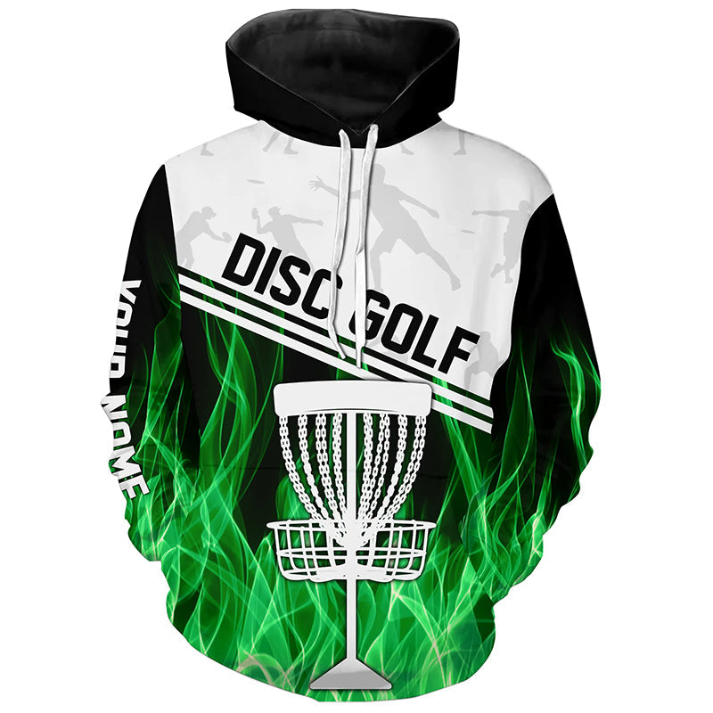 Green Flame Disc Golf Hoodies custom disc golf jerseys frisbee golf shirt NQS8370