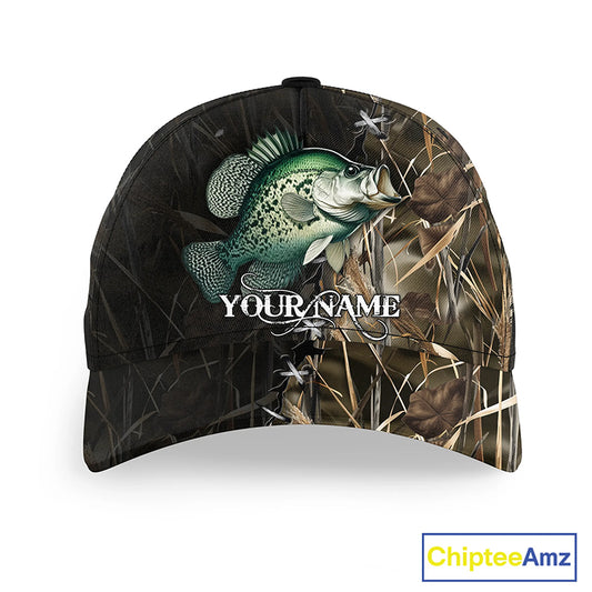 Crappie fishing camo Custom fishing hat Unisex Fishing Baseball Crappie Angler fishing cap NQS11343