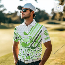 Load image into Gallery viewer, Personalized Funny Golf beer Green clover pattern golf clubs St Patrick's Day golf polo shirt for men NQS11144