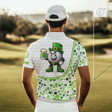 Load image into Gallery viewer, Personalized Funny Golf beer Green clover pattern golf clubs St Patrick's Day golf polo shirt for men NQS11144