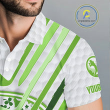 Load image into Gallery viewer, Personalized Funny Golf beer Green clover pattern golf clubs St Patrick's Day golf polo shirt for men NQS11144