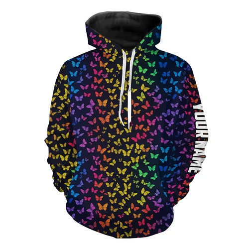 Rainbow Butterflies pattern Golf Hoodies custom Butterfly golf clothing golfing gifts NQS9298