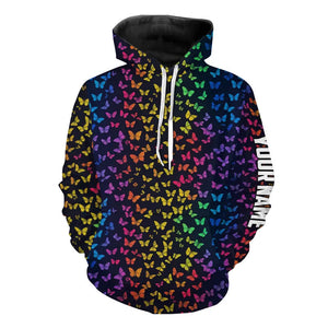 Rainbow Butterflies pattern Golf Hoodies custom Butterfly golf clothing golfing gifts NQS9298