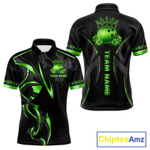 Load image into Gallery viewer, Black and Green clovers St Patrick's Day Bowling Shirts for Men Custom Bowling Team jerseys NQS11692