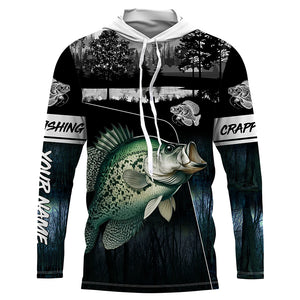 Crappie Fishing blue camo jerseys custom long sleeve hooded fishing shirts uv protection, fishing hats NQS3686