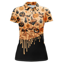 Load image into Gallery viewer, Funny Halloween pattern golf clubs Women golf polo shirts custom golf attire for ladies, golf gifts NQS8587