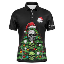 Load image into Gallery viewer, Funny Skull Golf Christmas Tree Men golf polo shirt custom mens golf tops unique Christmas golf gifts NQS8838