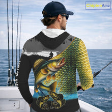 Load image into Gallery viewer, Walleye fishing scales customize performance long sleeves Fishing shirts, Walleye fishing jerseys NQS11561