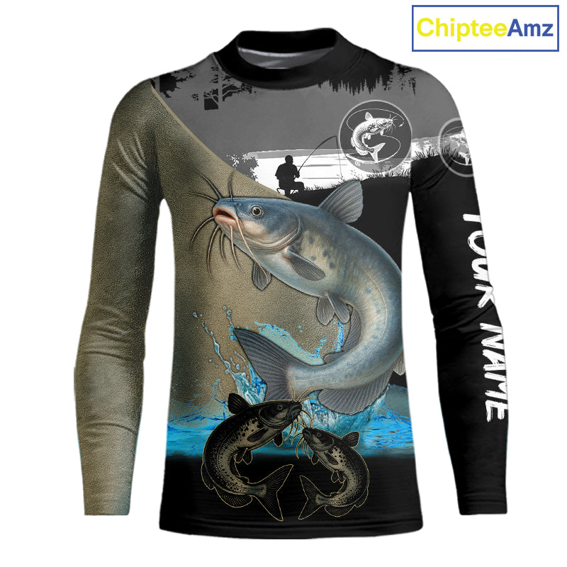 Catfish fishing scales customize performance long sleeves Fishing shirts, Catfish fishing jerseys NQS11562