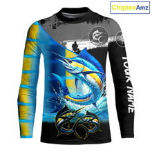 Load image into Gallery viewer, Marlin fishing scales customize performance long sleeves Fishing shirts, Marlin fishing jerseys NQS11563