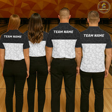 Load image into Gallery viewer, Black and White Bowling Camo Polo, 1/4 Zip Shirts for Men Custom Bowling Team League Bowlers Outfit NQS11701
