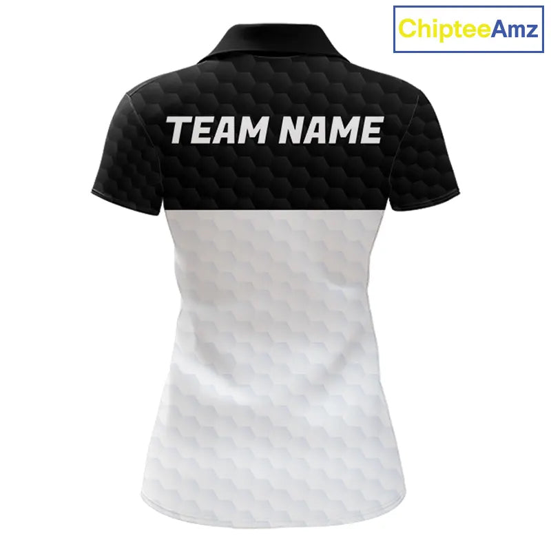 Black and White Golf Polo shirts For Women Custom golf attire for ladies, best golf gifts for women NQS11702