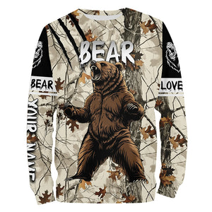 Bear hunter big game hunting camouflage Customize 3D All Over Printed Shirts, Bear hunting apparel NQS4007