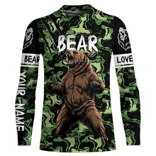 Load image into Gallery viewer, Bear hunter big game hunting green camouflage Customize Name 3D All Over Printed Shirts NQS4008