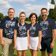 Load image into Gallery viewer, Black and Blue Lightning thunder Tiger Golf Polo shirts for Women custom Tiger team golf shirts NQS11574