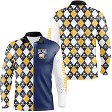 Load image into Gallery viewer, Weekend forecast golfing with a chance of drinking Men golf polo shirts Custom argyle beer Golf Shirt NQS8393