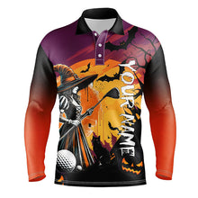 Load image into Gallery viewer, Halloween Witch play golf Men golf polo shirts custom golf attire for men, Halloween golfer gifts NQS8400