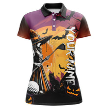 Load image into Gallery viewer, Halloween Witch play golf Women golf polo shirts custom golf attire for women, Halloween golfer gifts NQS8400