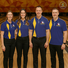 Load image into Gallery viewer, Personalized Yellow and Blue Retro Bowling Shirts For Men custom vintage bowling team jerseys NQS11165
