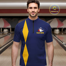Load image into Gallery viewer, Personalized Yellow and Blue Retro Bowling Shirts For Men custom vintage bowling team jerseys NQS11165