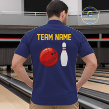 Load image into Gallery viewer, Personalized Yellow and Blue Retro Bowling Shirts For Men custom vintage bowling team jerseys NQS11165