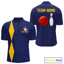 Load image into Gallery viewer, Personalized Yellow and Blue Retro Bowling Shirts For Men custom vintage bowling team jerseys NQS11165
