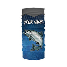 Load image into Gallery viewer, Blue camo Chinook Salmon fishing Custom performance long sleeve team Salmon fishing tournament shirts NQS7727